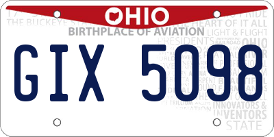 OH license plate GIX5098