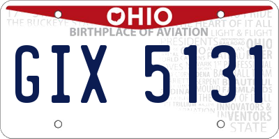 OH license plate GIX5131