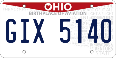 OH license plate GIX5140