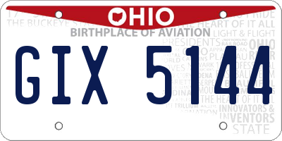 OH license plate GIX5144