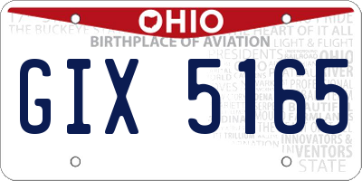 OH license plate GIX5165