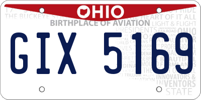 OH license plate GIX5169