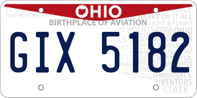 OH license plate GIX5182