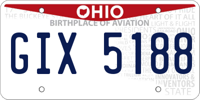 OH license plate GIX5188