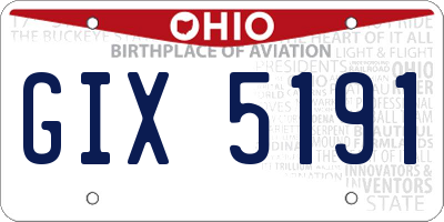 OH license plate GIX5191