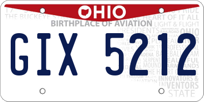 OH license plate GIX5212