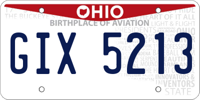 OH license plate GIX5213