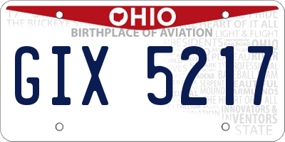 OH license plate GIX5217