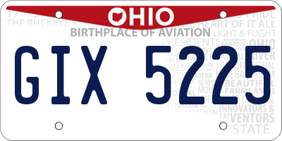 OH license plate GIX5225