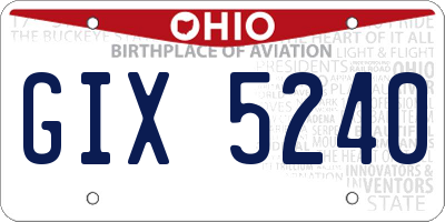 OH license plate GIX5240