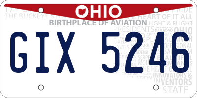 OH license plate GIX5246