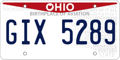OH license plate GIX5289
