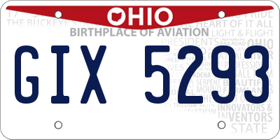 OH license plate GIX5293