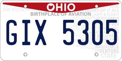 OH license plate GIX5305