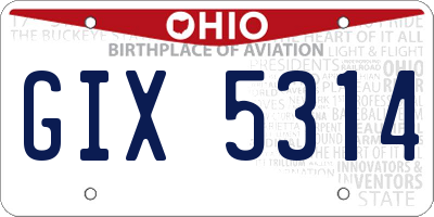 OH license plate GIX5314