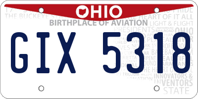 OH license plate GIX5318