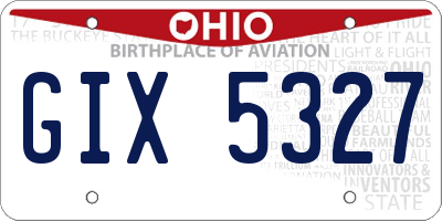 OH license plate GIX5327
