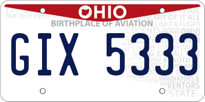 OH license plate GIX5333