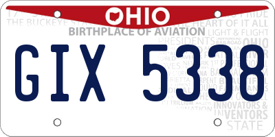 OH license plate GIX5338