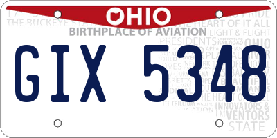 OH license plate GIX5348