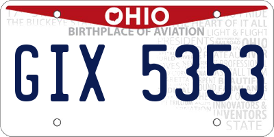 OH license plate GIX5353