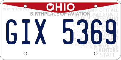 OH license plate GIX5369