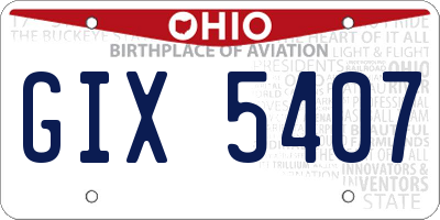 OH license plate GIX5407