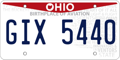 OH license plate GIX5440