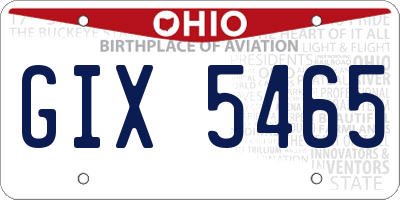 OH license plate GIX5465