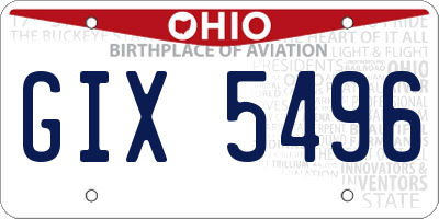 OH license plate GIX5496