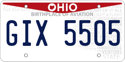 OH license plate GIX5505