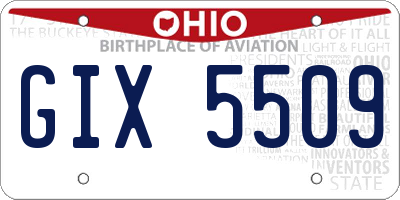 OH license plate GIX5509