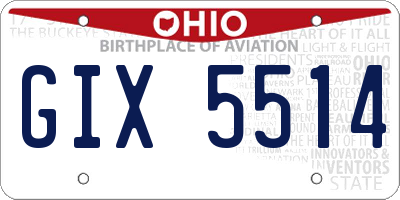 OH license plate GIX5514