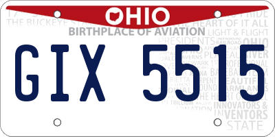 OH license plate GIX5515