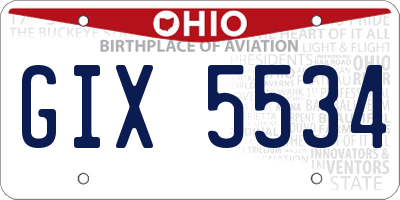 OH license plate GIX5534