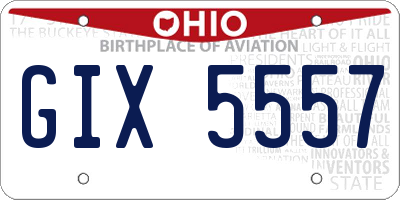OH license plate GIX5557