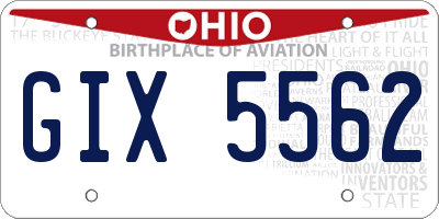 OH license plate GIX5562