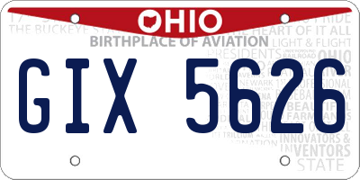 OH license plate GIX5626