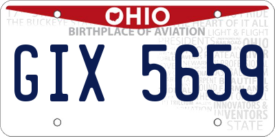 OH license plate GIX5659