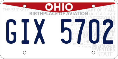 OH license plate GIX5702
