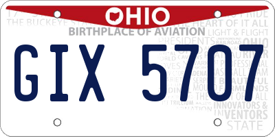 OH license plate GIX5707