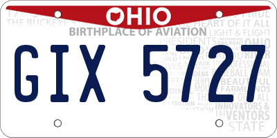 OH license plate GIX5727