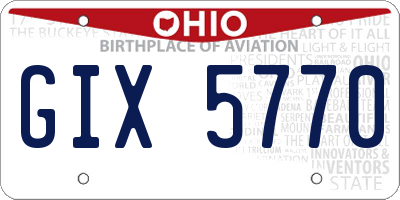 OH license plate GIX5770