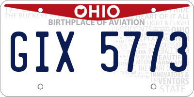 OH license plate GIX5773