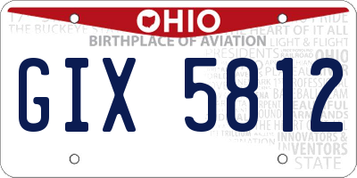 OH license plate GIX5812