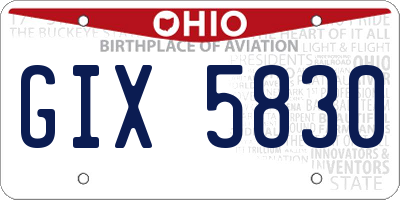 OH license plate GIX5830