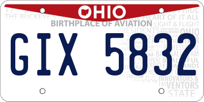 OH license plate GIX5832