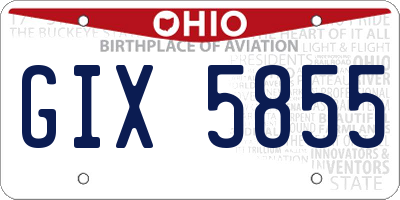 OH license plate GIX5855