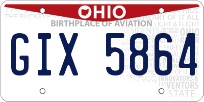 OH license plate GIX5864