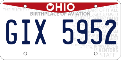 OH license plate GIX5952